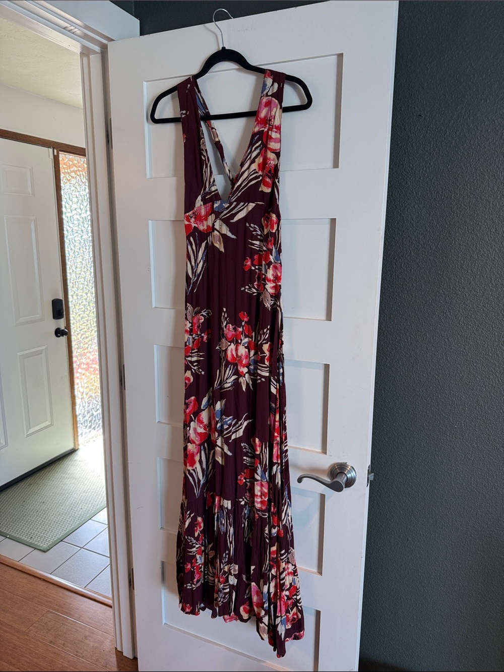 Billabong Floral Maxi Dress in Burgundy - Women's Sleeveless